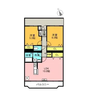 ソレアードK【1階】の間取り