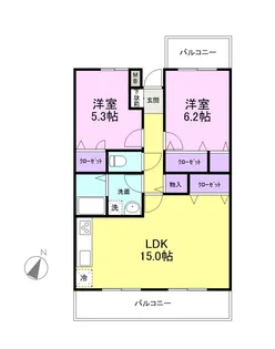 パーシモンスクエア【3階】の間取り