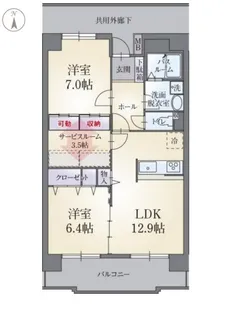カルフール・パレ【1階】の間取り
