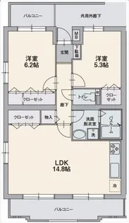 オーポン ヒルズ【4階】の間取り