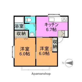 イオンハイム【202号室】の間取り