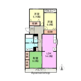 バロールK&Y C棟【4階】の間取り