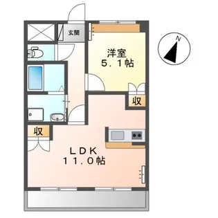 サンモール中島B【1階】の間取り