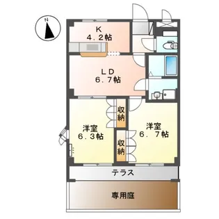 シャルム藤【1階】の間取り