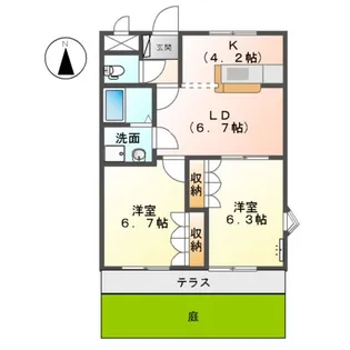 シャルム藤【1階】の間取り