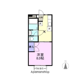 メープルハイツスズキ【202号室】の間取り