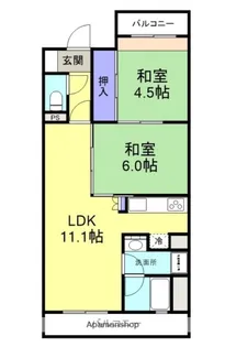 2LDKの間取り画像