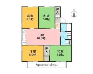 サンハイツ秋山B【201号室】の間取り