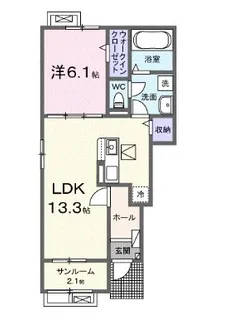 ナチュール ドゥ【1階】の間取り