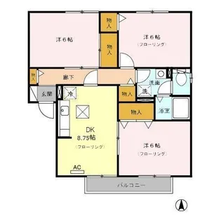 アビテ江間 A【1階】の間取り