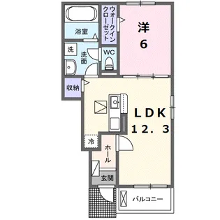 アンソレイユ【1階】の間取り