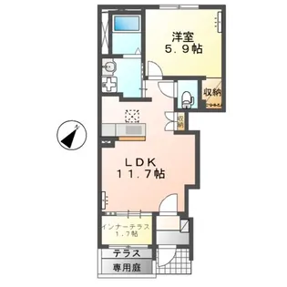 ジェミニガーデン【1階】の間取り