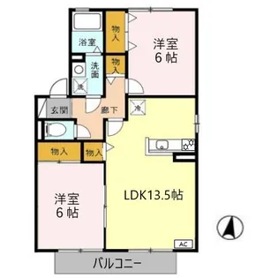 エスペランサN B【2階】の間取り