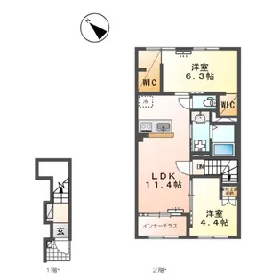 清水町徳倉アパート【203号室】の間取り