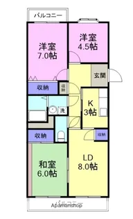 メルヴィーユイズミ【202号室】の間取り