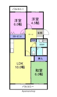 フォンティーヌ小高壱番館【3階】の間取り