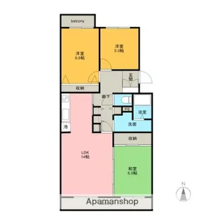 フォンティーヌ小高壱番館【3階】の間取り