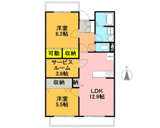 シェーナーヴァルト【2階】の間取り