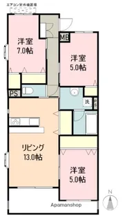 レアールネムス【3階】の間取り