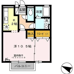 ラ・メーグⅡ【2階】の間取り