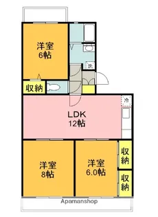 メゾン・ド・エソールⅠⅡ【Ⅰ406号室】の間取り