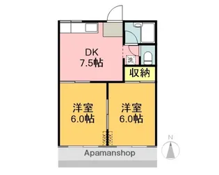 タウニー山田C【1階】の間取り