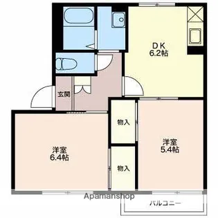 フレグランスリバーサイドABC【2階】の間取り