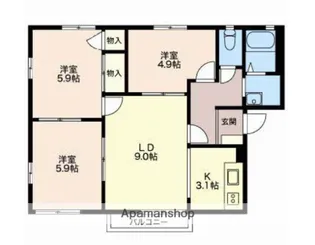 プランシェバラキ【2階】の間取り