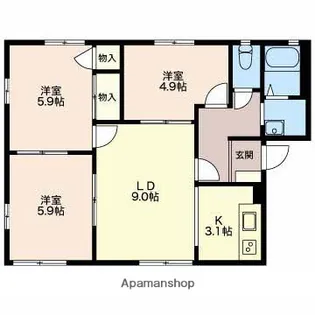 プランシェバラキ【1階】の間取り