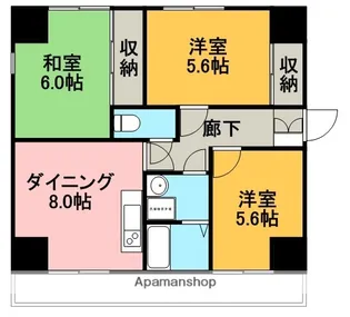 リエス新宿町【1階】の間取り