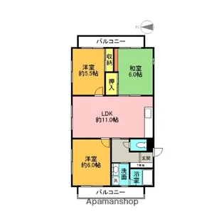 パミール香貫【3階】の間取り