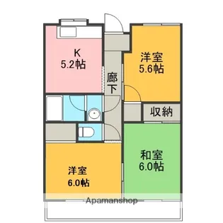 ペアシティ榊【A202号室】の間取り