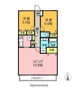 マンションベルシー【9階】の間取り