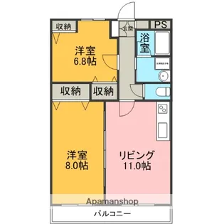 ヴィブレクレールⅡ【1階】の間取り
