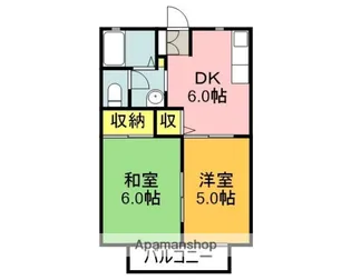 アルカディア下石田【202号室】の間取り