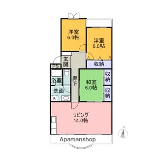 グリーンヒルズ大岡【203号室】の間取り