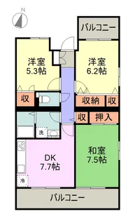 フランヴィエルジュ【1階】の間取り
