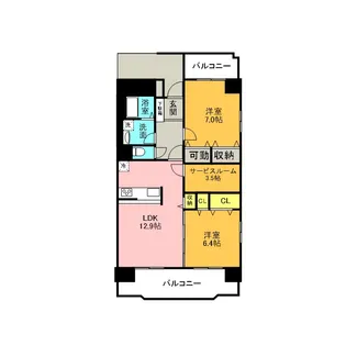 カルフール・パレ【6階】の間取り