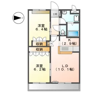 メゾン・ド 美菜里杏 弐番館【3階】の間取り