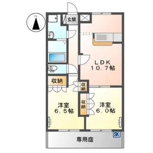ビューテラス菅沼【1階】の間取り