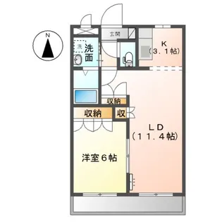 イーストサイドハイツ【2階】の間取り