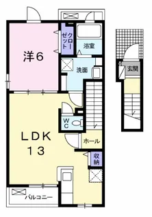 ビサイド鮎壺【2階】の間取り