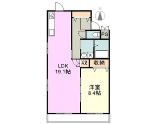 ロイヤルガーデン学園通りⅢ【1階】の間取り