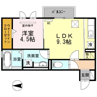 CLE DU BONHEUR 3番館【1階】の間取り