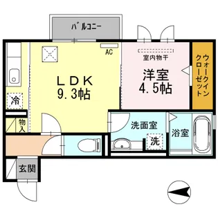 CLE DU BONHEUR(クレドボヌール) 3番館【1階】の間取り