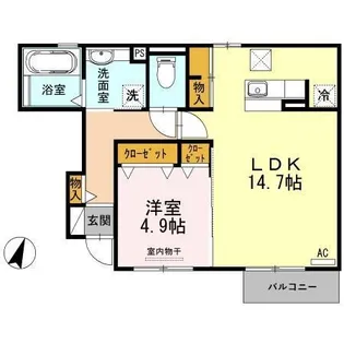 アベニール【1階】の間取り
