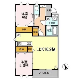 ヴィ・フォンテ【1階】の間取り