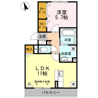 ウエスト フィールド B棟【3階】の間取り