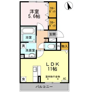 ウエスト フィールド B棟【3階】の間取り