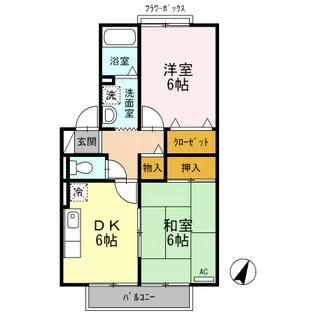 ララ湯の原 A【2階】の間取り